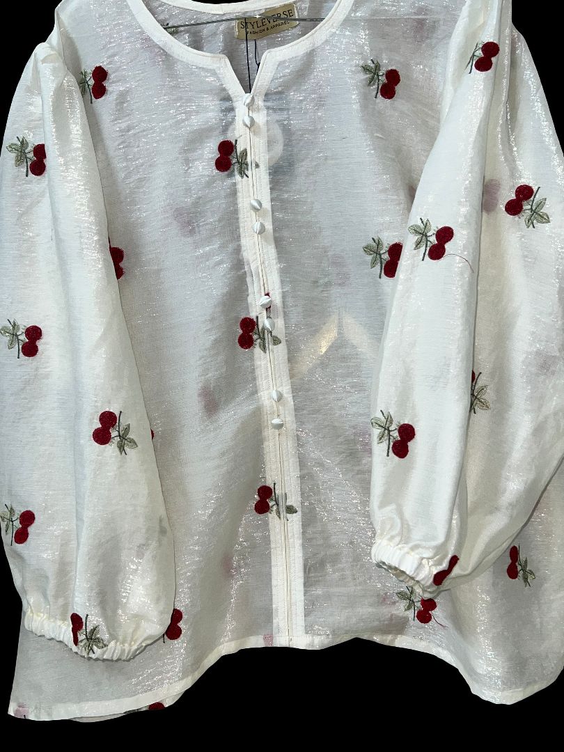 embroidered cherry shirt