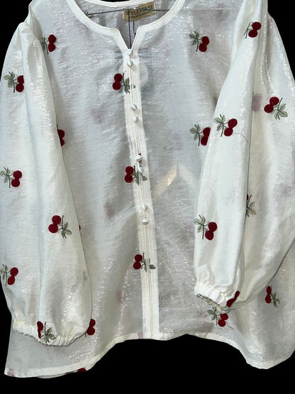 embroidered cherry shirt