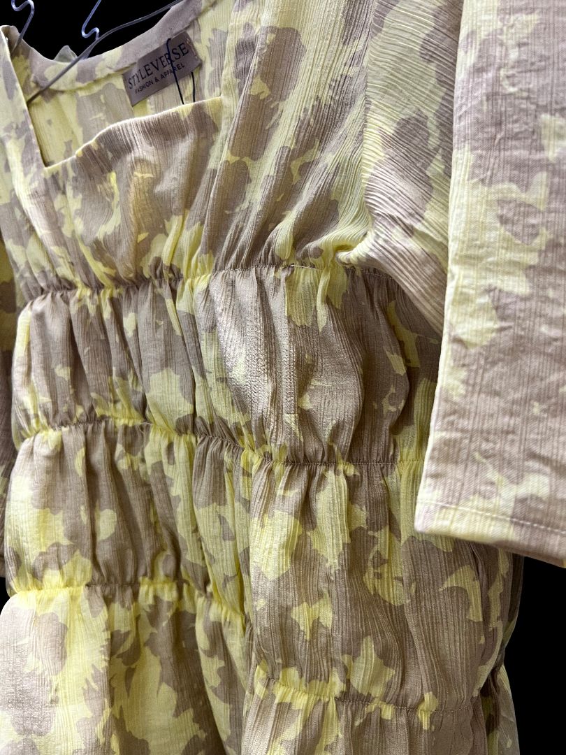 Printed Smocked Peplum Top