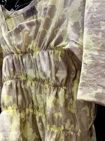 Printed Smocked Peplum Top
