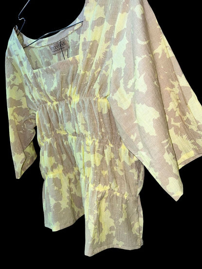 Printed Smocked Peplum Top