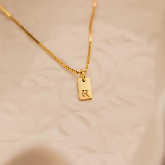 Gold-Plated Initial Pendant Necklace