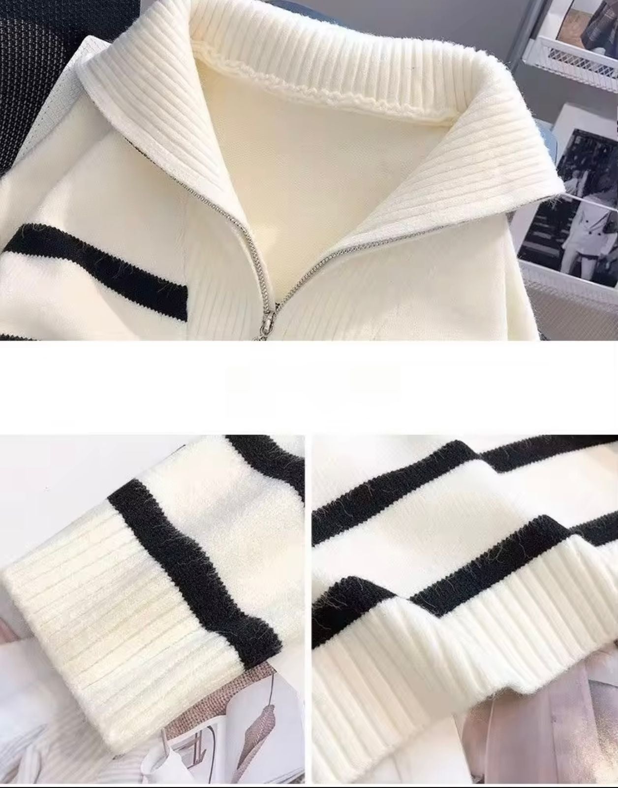 STRIPED KNIT SWEATER