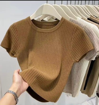 Ribbed knit shirt