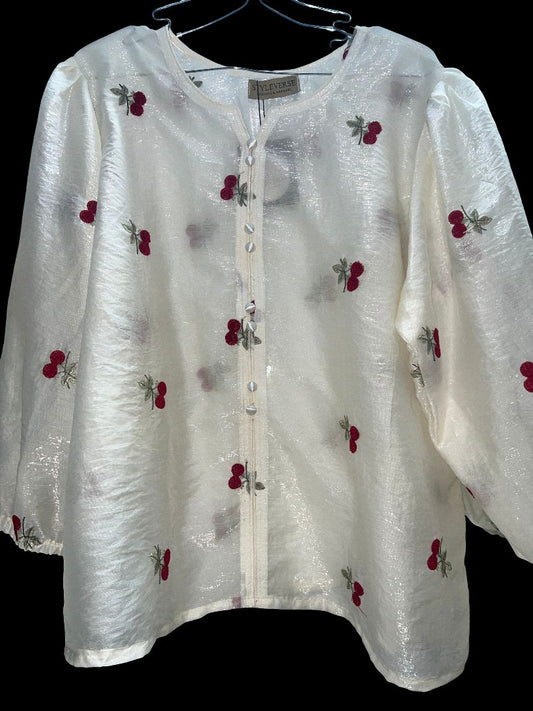 embroidered cherry shirt