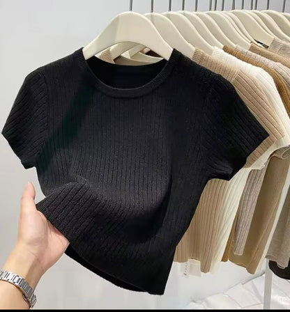 Ribbed knit shirt